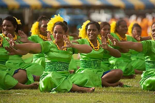 Samoan ladies performing a traditional dance. Photo courtesy of the US National Park Service.