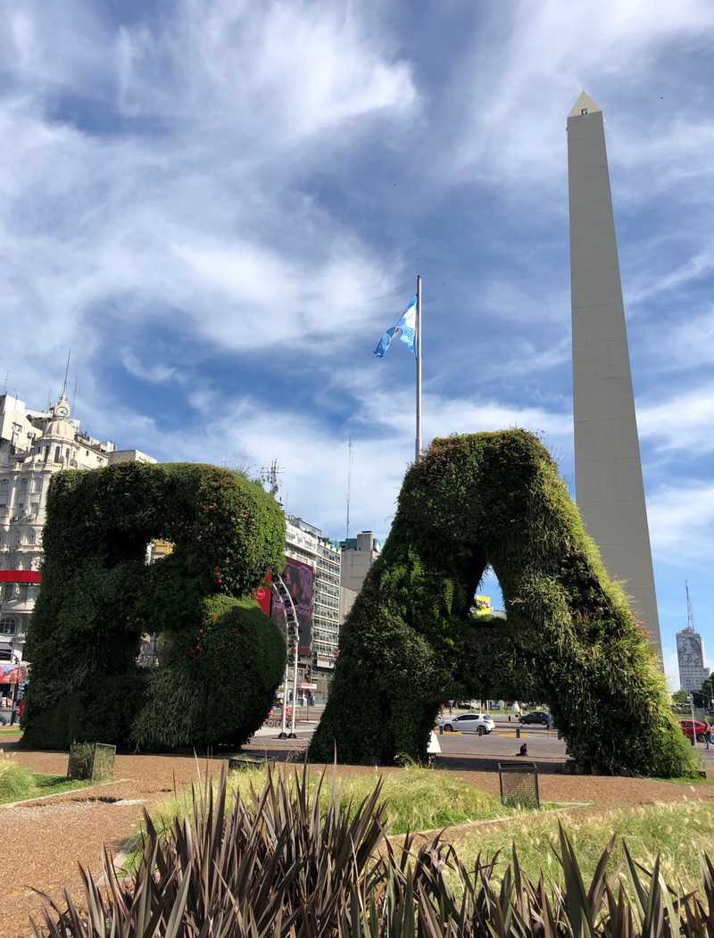 The Avenida 9 de Julio is the main thoroughfare of downtown Buenos Aries and is generally considered the widest avenue in the world. The Plaza de la Republica is a favorite gathering spot for local celebrations. Tourists can visit the giant ‘BA’ topiary and view the Obelisco, constructed in 1936, in the center of the plaza.