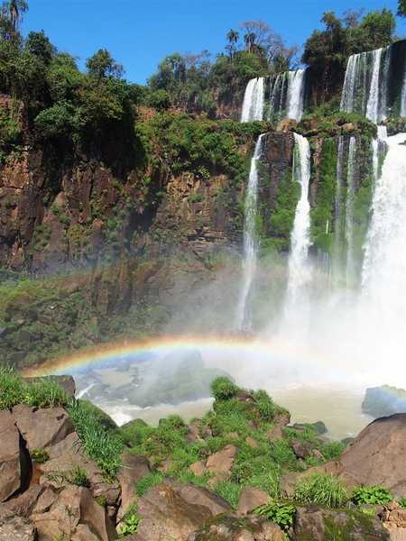 Rainbows in the Iguazu Falls near the Argentina-Brazil border. Photo courtesy of NOAA / Jen Plasaj.