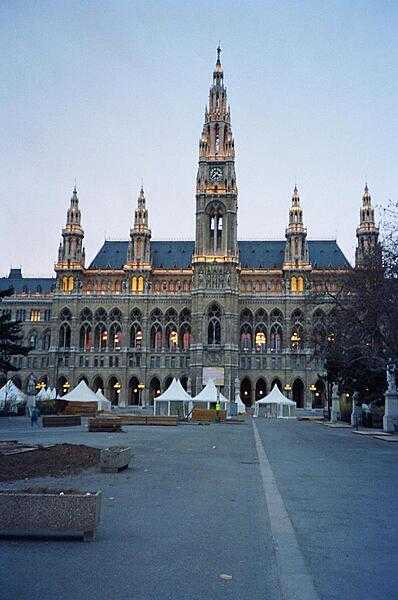 The Rathaus (City Hall) in Vienna is the seat of the mayor and the city council. It was built in the Gothic style between 1872-83.