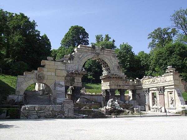 The &quot;Roman Ruin&quot; on the grounds of Schoenbrunn Palace in Vienna actually dates to 1778. It was deliberately constructed to be a picturesque horticultural feature integrated into the parklike surroundings.