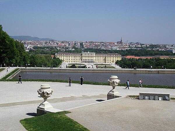 View of Shoenbrunn Palace as seen from the Gloriette.