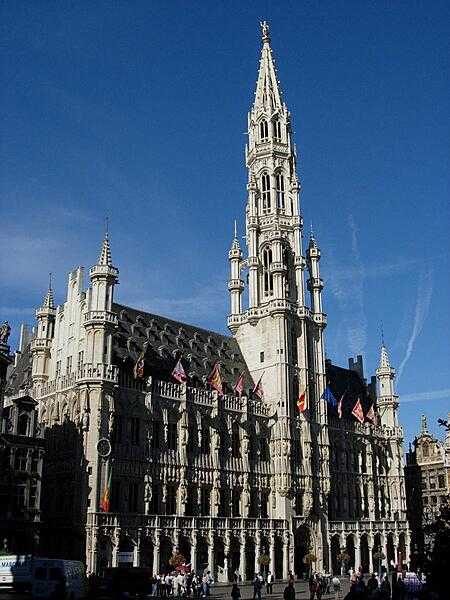 The Grand Place (Grand Square) or Grote Markt (Grand Market) is the central square of Brussels; it is bounded by opulent guildhalls and two major edifices, the Hotel de Ville/Stadhuis (City Hall) and the King's House or Breadhouse building that houses the Brussels City Museum. Measuring 68 by 110 m (223 by 361 ft), the Grand Place is the most important tourist destination and most memorable landmark in Brussels. Considered to be one of the most beautiful squares in Europe, it has been a UNESCO World Heritage Site since 1998.