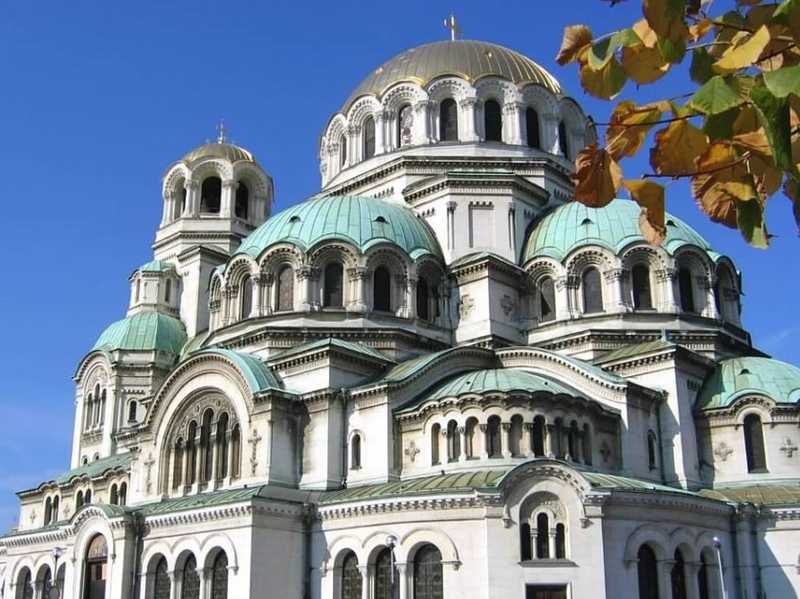 The St. Alexander Nevesky Cathedral in Sofia, Bulgaria, is one of the 50 largest Christian church buildings by volume in the world, among the 10 largest Eastern Orthodox church buildings, and the largest cathedral in the Balkans. The cathedral, built in Neo-Byzantine style, occupies an area of 3,170 square meters (34,100 sq ft) and can hold 5,000 people. Its namesake is Alexander Nevesky, a 13th-century prince, later declared a saint, who engaged in some of the toughest battles of the Kievan Rus (a Slavic tribes federation and the ancestor of today’s Russia). St. Alexander Nevesky Cathedral is dedicated to the memory of the Russian soldiers who died liberating Bulgaria from Ottoman rule during the Russo-Turkish War of 1877-1878. Construction began on the cathedral in 1882, and it was completed in 1912. The cathedral was consecrated in 1924 and declared a cultural monument in 1955. Christianity and Islam are the two predominant faiths in Bulgaria today.