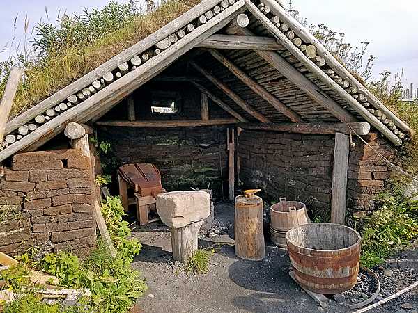 Replica of a Norse (Viking) storage building at L’Anse Aux Meadows.
