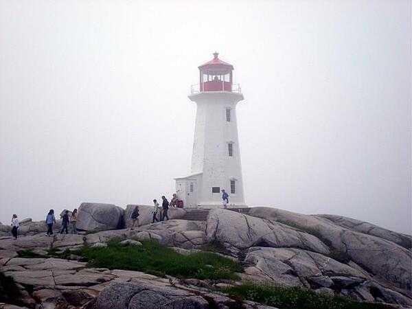Peggys Point Lighthouse in Peggys Cove, Nova Scotia is a very popular tourist site operated by the Canadian Coast Guard. The lighthouse, the second one on this site, was built in 1914 and is 15 m (50 ft) tall.