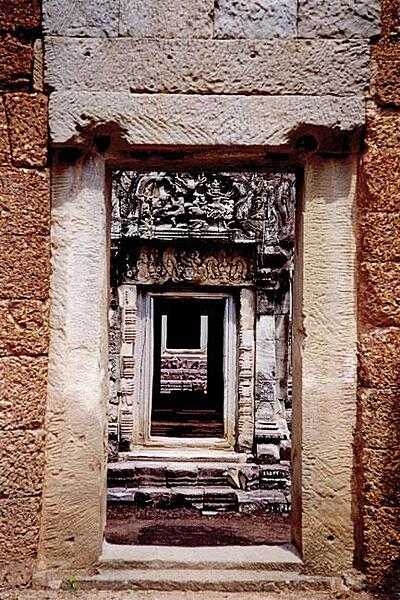 Temple Door at Banteay Srei, Angkor.