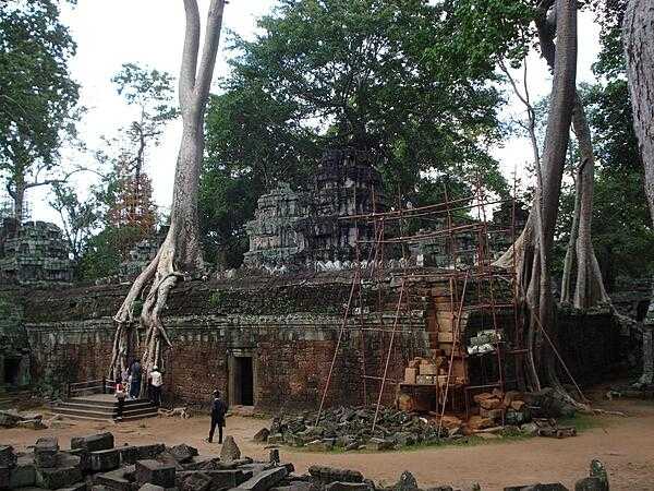 A portion of the Angkor temple area undergoing restoration.