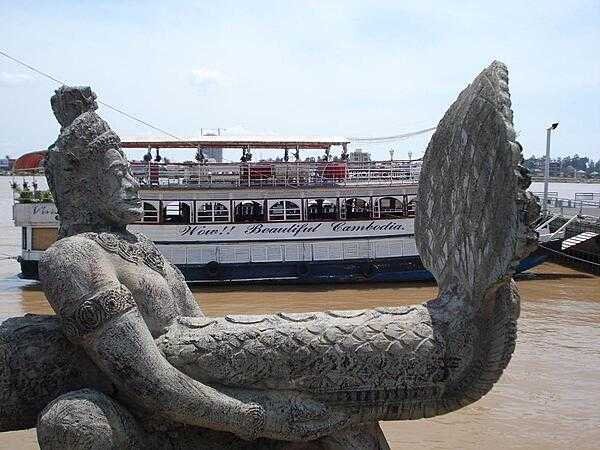 Mekong River tour boat at Phnom Penh.