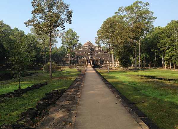 The Baphuon is a temple located in Angkor Thom, northwest of the Bayon. Built in the mid-11th century, it is a three-tiered temple mountain.