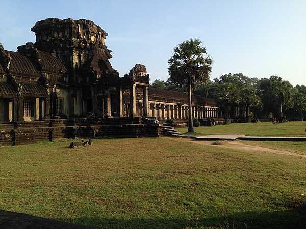 Some of the well-preserved temples at Angkor Wat.