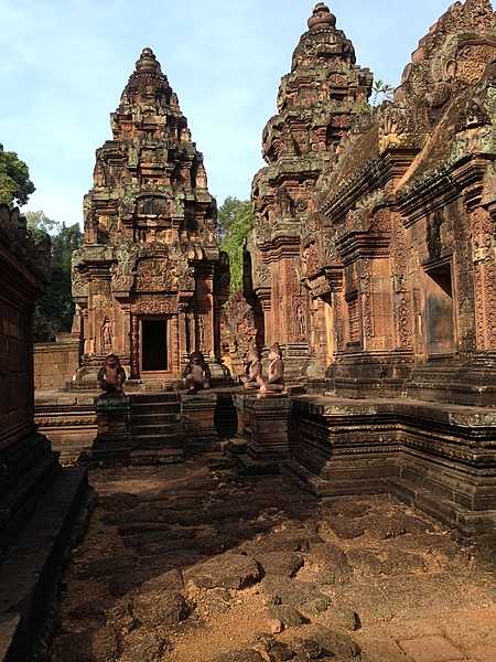 Intricate decorative carvings are to be found on all the structures at Banteay Srei.