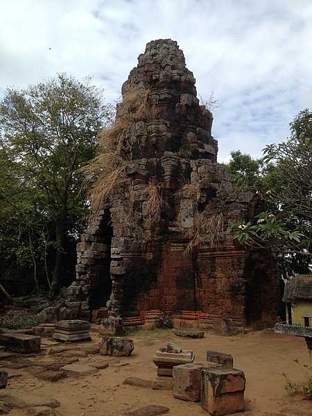 Prasat Bayang is a ruined temple near Angkor Borei, in eastern Cambodia. The temple is known for having the earliest known depictions of Khmer numerals, dating back to AD 604.