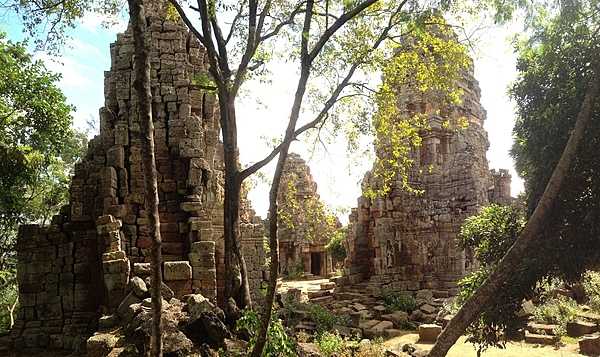 Prasat Bayang is a ruined temple complex near Angkor Borei, in southern Cambodia, renowned for having the earliest known depictions of Khmer numerals, dating back to A.D. 604.