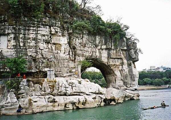 Elephant Trunk Hill, located on the western bank of the Li River, is the symbol of Guilin city.