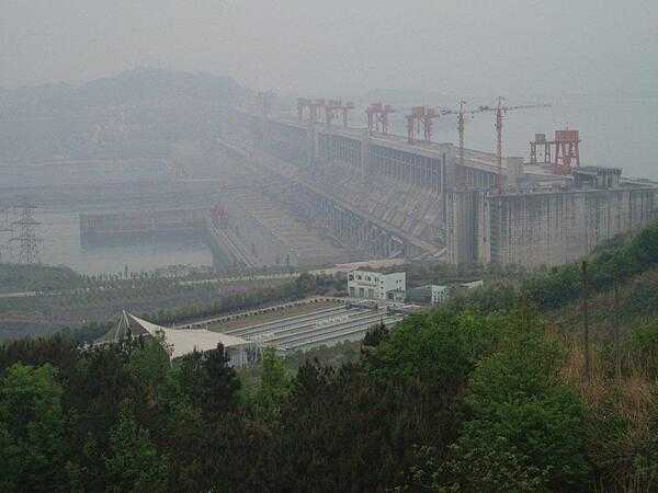 The spillway of the Three Gorges Dam at Sandouping.