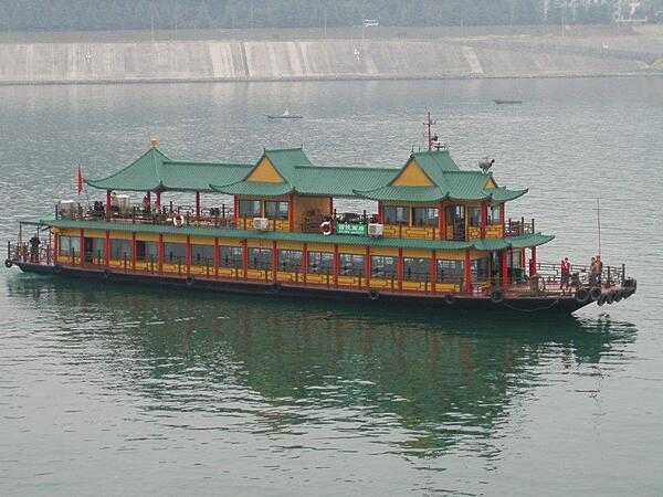 Tour boat on the Daning River, a tributary of the Yangtze River.