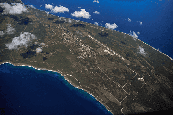 An aerial view of a portion of the island of Rota in the Northern Marianas Islands. Rota is one of four municipalities and is located between Guam to the south and Tinian island to the north. Photo courtesy of the US Air Force/ Staff Sgt. Corey Hook.