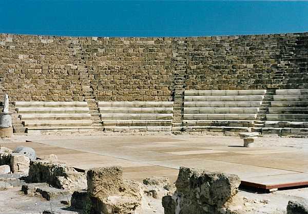 The amphitheater at Salamis, on the east coast of Cyprus, dates to Roman times.