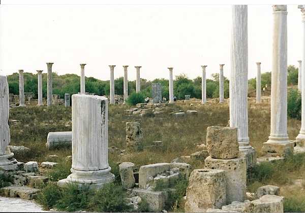 The ruins of the Roman gymnasium at Salamis, on the east coast of Cyprus.