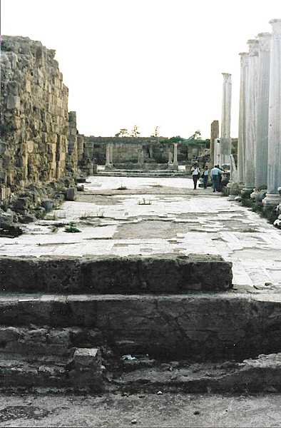Walkway within the ruins at Salamis, on the east coast of Cyprus.
