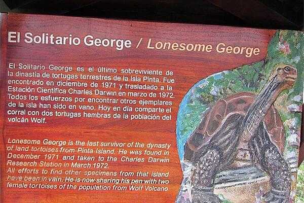 Sign about the famous Lonesome George.