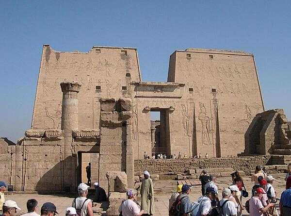 The temple complex of Edfu is one of the best preserved temple sites in Egypt, having been buried in sand for centuries. It is the second largest temple complex in Egypt.