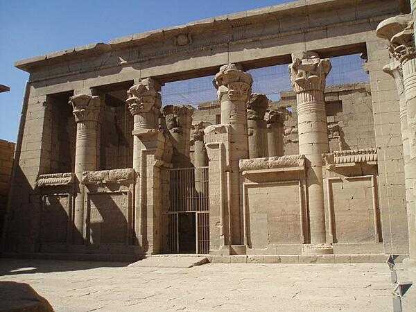 Hypostyle hall at the Temple of Isis and the Nubian solar and fertility deity, Madulis, at Kalabshah.