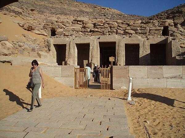 Temple of Ramses II at el Derr in Nubia. Carved into the rocks, the site was dedicated to the god Ra-Harakhte (Ra and Horus). The structure was moved to this location in the 1960s because of the rising waters of Lake Nasser.