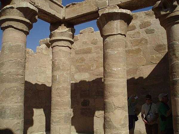 Hypostyle hall of the Temple of Meharakka at Wadi el Seboua dedicated to the gods Isis (Hathor) and Serapis. It is the only temple to have a winding staircase.