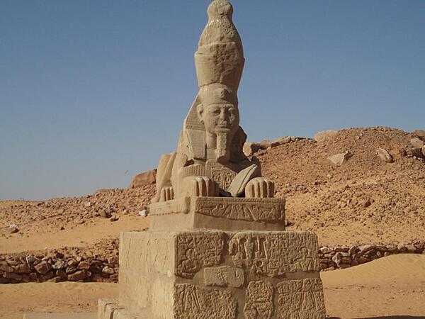 One of eight sphinxes leading to the Temple of Amun and Amun Ra at Wadi el Seboua.
