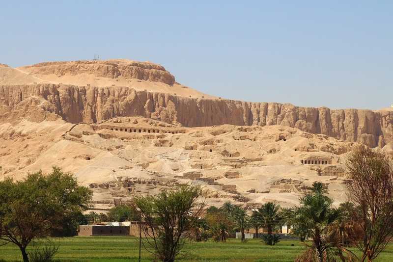 Egypt’s Valley of the Kings, a UNESCO Heritage Site since 1979, is located on the west bank of the Nile. The Valley, containing 65 tombs, was used for burials from approximately 1539 B.C. to 1075 B.C. On 4 November 1922, one of the most famous archaeological finds in the world occurred when British archaeologist Harold Carter discovered the tomb of the Pharaoh Tutankhamun. This was the first Egyptian royal tomb found still largely intact. Over 5,000 items such as chariots, gold jewelry, and a gold throne were found providing valuable information on the religion, rituals, and culture of the ancient Egyptians.