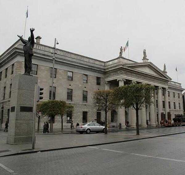 The General Post Office in Dublin, constructed between 1814 and 1818 by the British as a center of communications, was the scene of the Irish Easter Uprising against British occupation from 24 to 30 April 1916.