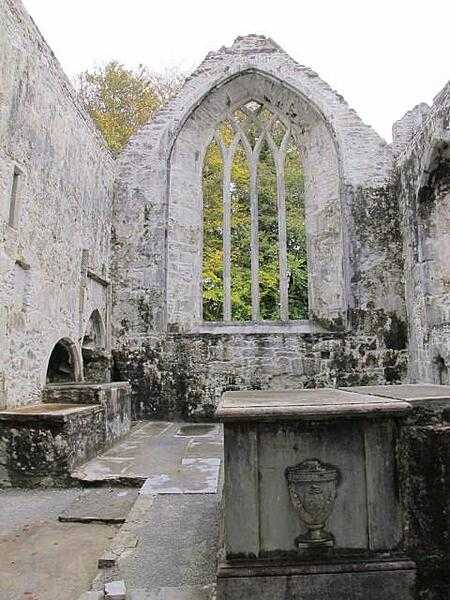 The interior of Muckross Abbey near Killarney, County Kerry is still in good condition.