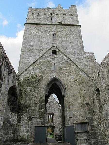 A closer view of Muckross Abbey near Killarney, County Kerry.