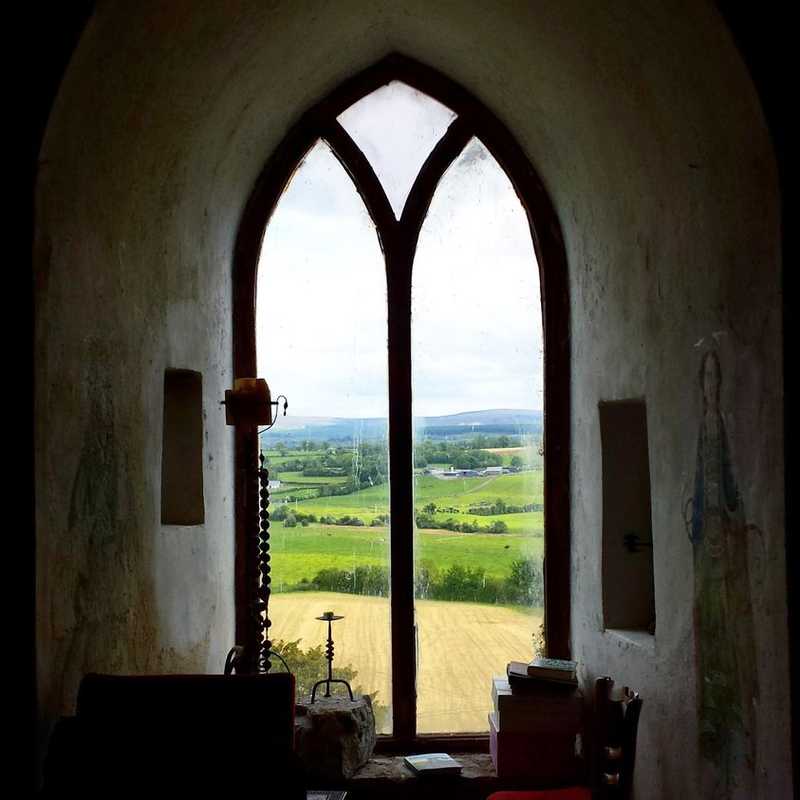 View from a window in Leap Castle, County Offaly. The stronghold has a bloody history, claims a number of ghosts, and bills itself as "the world's most haunted castle."