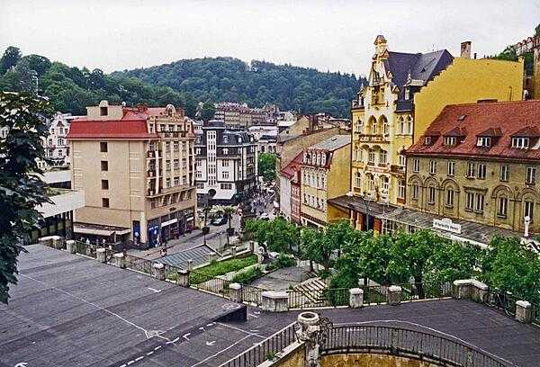 The spa town of Karlovy Vary, situated in the mountainous region of western Bohemia, is the site of numerous hot springs and is the most visited spa town in Czechia. It forms the largest spa complex in Europe, and in 2021 became one of the transnational UNESCO World Heritage Sites making up the "Great Spa Towns of Europe."