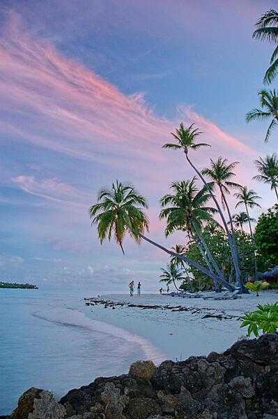 Evening on the beach in Bora Bora.