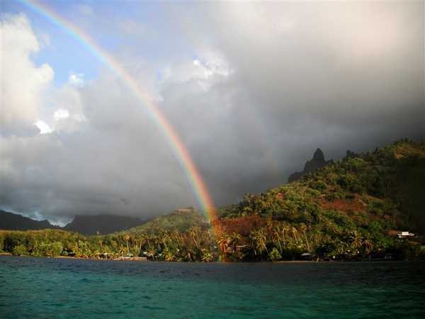 Double rainbows over the island of Mo’orea. Photo courtesy of NOAA / Emily Olson.