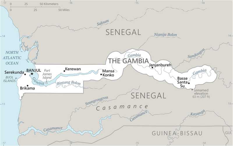 Gambia, The map