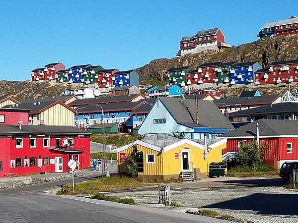 Colorful houses and buildings in Qaqortoq.