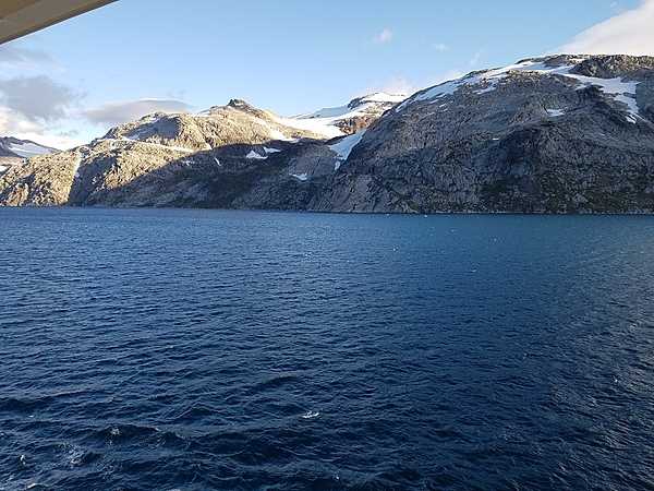 Mountains along ship channel through southeast Greenland.