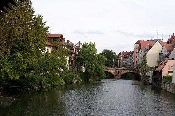 Bridge over the Pegnitz River in Nuremberg.