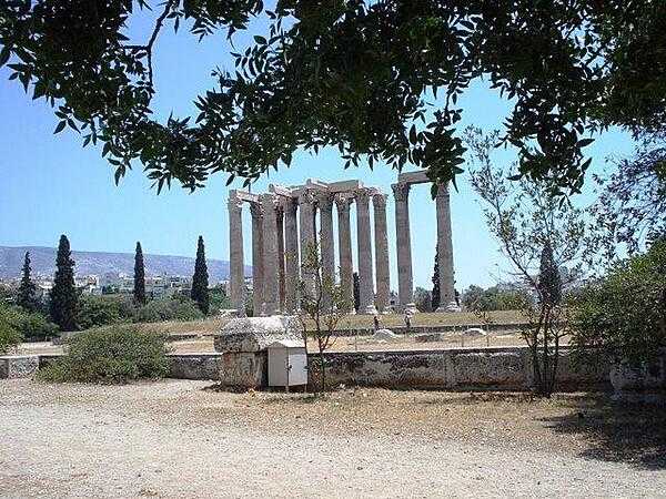 The remains of the Temple of Olympian Zeus (Olympieion) in Athens.