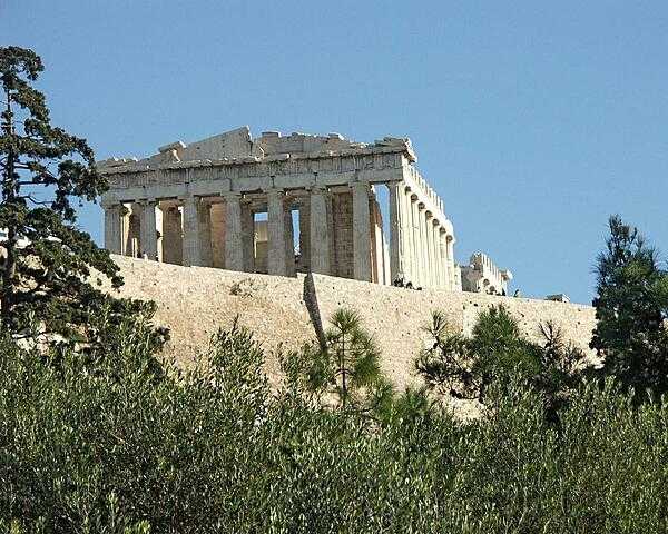 Another view of the Parthenon on the Acropolis in Athens. Built in the 5th century B.C., it is the most important surviving building of Classical Greece.