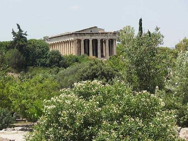 The Temple of Hephaestus in the Agora or ancient marketplace in Athens is the best preserved classical temple in Greece. It was dedicated to Hephaestus and Athena. The Agora was founded in the 6th century B.C. and was the heart of the city for 1,200 years.