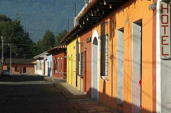View in the town of Antigua, about an hour&apos;s drive outside of Guatemala City.