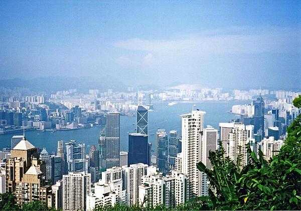 View of the Hong Kong skyline from Victoria Peak.