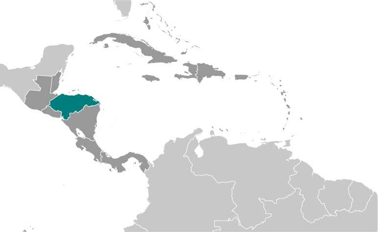 Honduras locator map