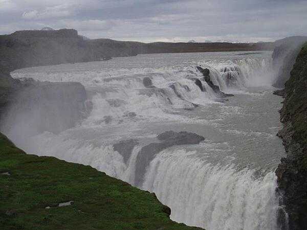 The Gullfoss (Golden Falls) Waterfall in southern Iceland.